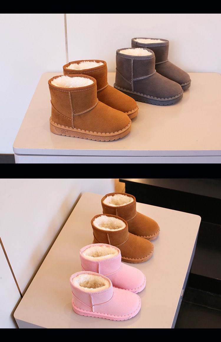 Calçados infantis de outono e inverno, sapatos infantis de algodão para bebês, botas de neve infantis com forro de lã, botas Martin, moda para meninos e meninas, botas curtas_voghion.com