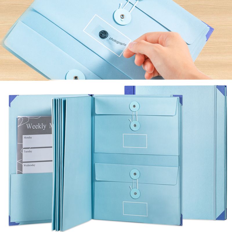 In Case I Go Missing Binder - Manila Pocket Organizer Folder With Stickers, A4 Size, 3 Colors (Blue, Pink, Khaki), Perfect For Travel, School & Gifts_voghion.com