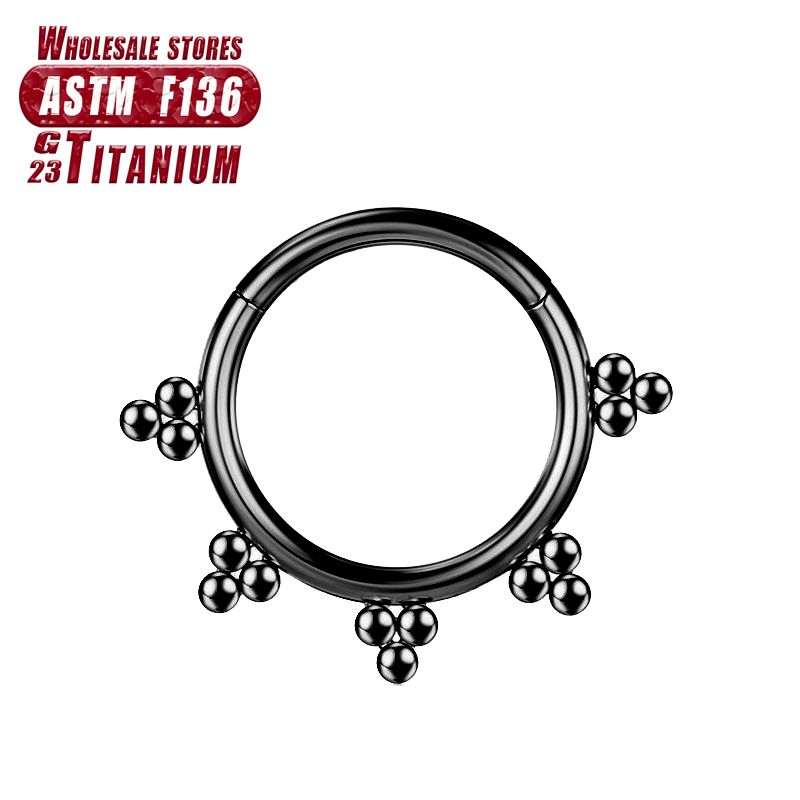F136 Anello al naso in titanio Elica Cartilagine Clicker Setto Trago piercing Zircone Donna 16G Orecchini Sezione incernierata Gioielli per il corpo_voghion.com