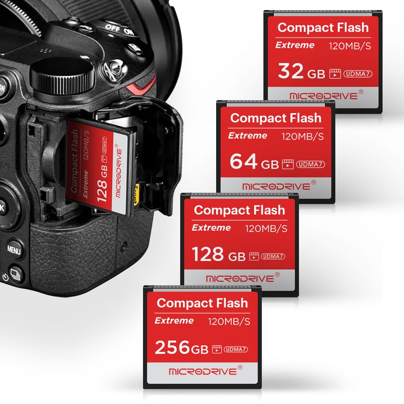 Scheda CF video 4K di migliore qualità, ad alta velocità, 120 MB/s, memoria reale, Compact Flash da 256 GB, 128 GB, 32 GB, 64 GB, per fotocamera_voghion.com