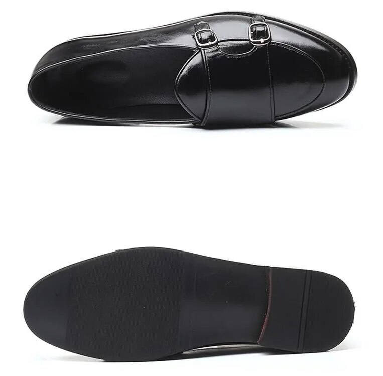 Chaussures en cuir décontractées pour hommes Movechain Chaussures de fête de mariage Chaussures à boucle à enfiler pour hommes Mocassins pour hommes Mocassins de conduite_voghion.com