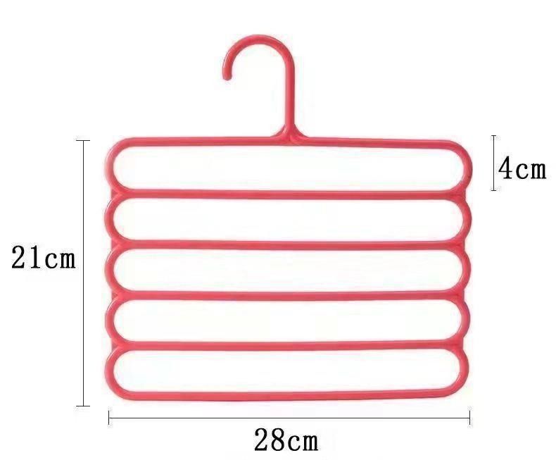 Five-layer Pants Rack Multifunctional Multi-layer Pants Hanger Household Magic Seamless Pants Rack Foldable Wardrobe Storage Artifact_voghion.com