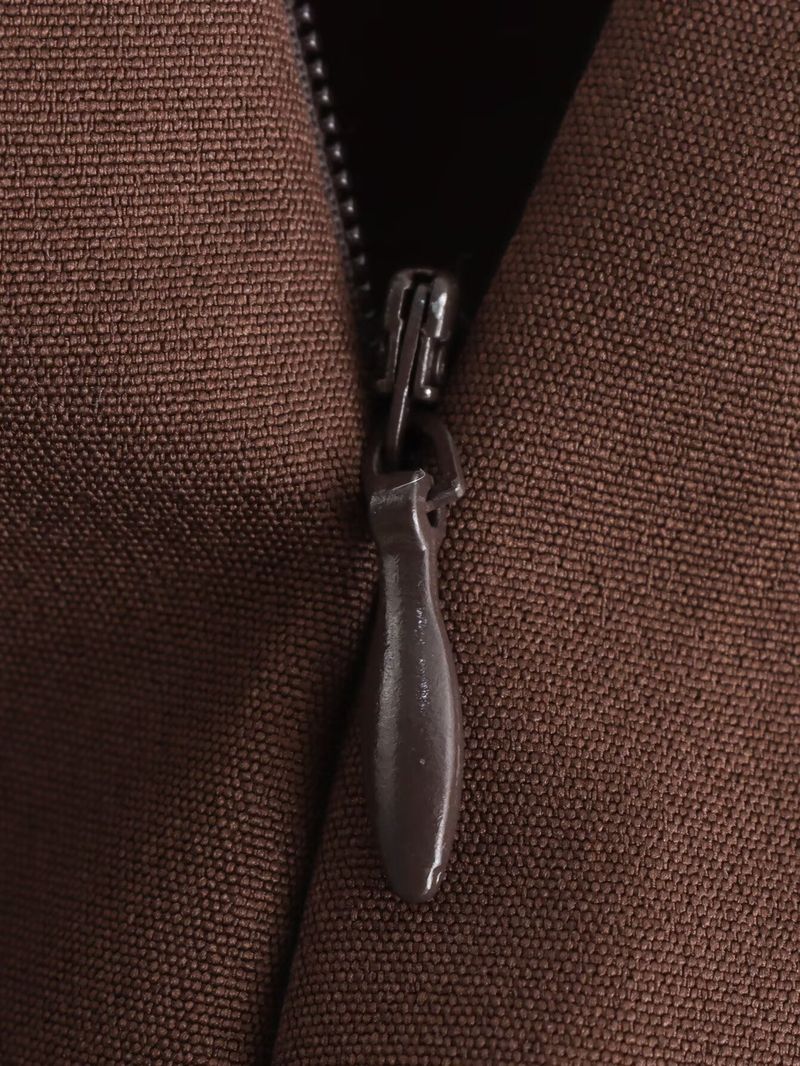 Balon Kollu Ceket ve Mini Etek Takımı – Düğme Detaylı Etekli Büyük Boy Kısa Mont (XS-L, Koyu Kahverengi)_voghion.com