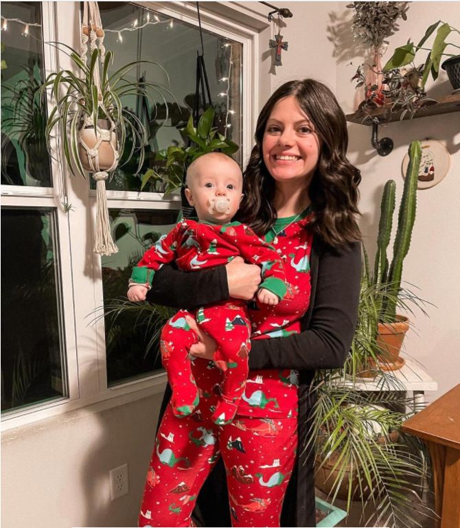 2022 New Christmas Printed Parent-Child Matching Long Sleeve Pajamas Set Homewear_voghion.com