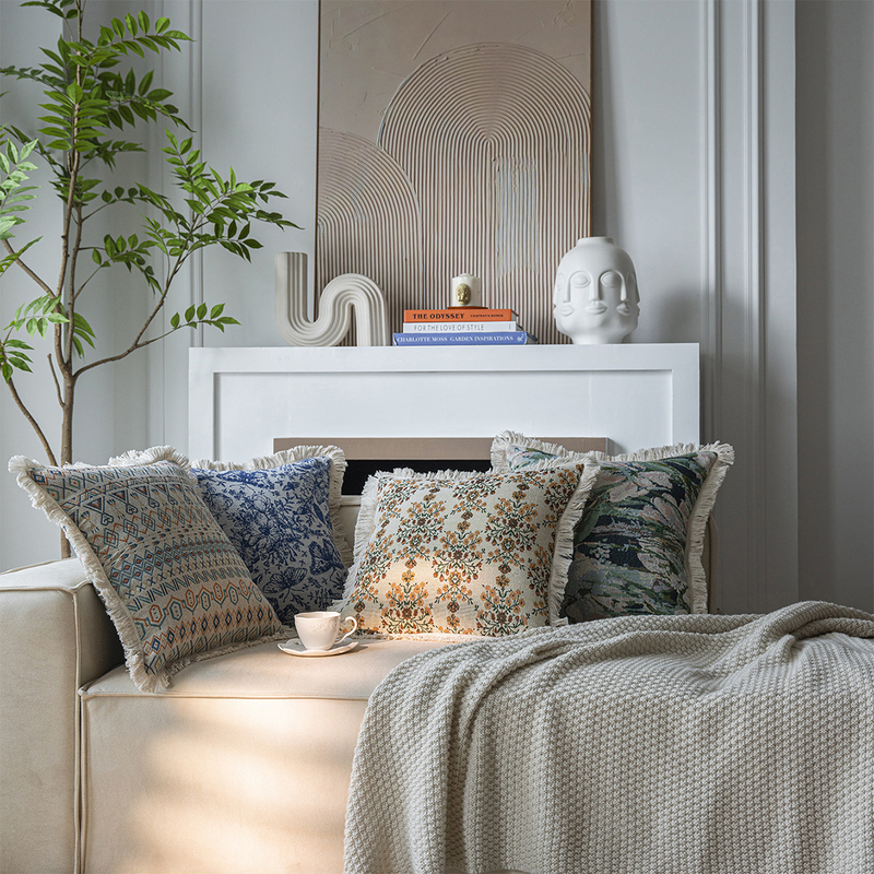 American jacquard multi-color sofa, pillow, bedside cushion, home living room cushion, chair, car without core_voghion.com
