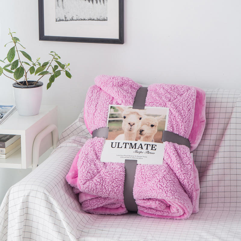 European and American trendy brand ins lamb plush blanket, crystal plush cover blanket, double layer blanket, coral plush four season blanket_voghion.com
