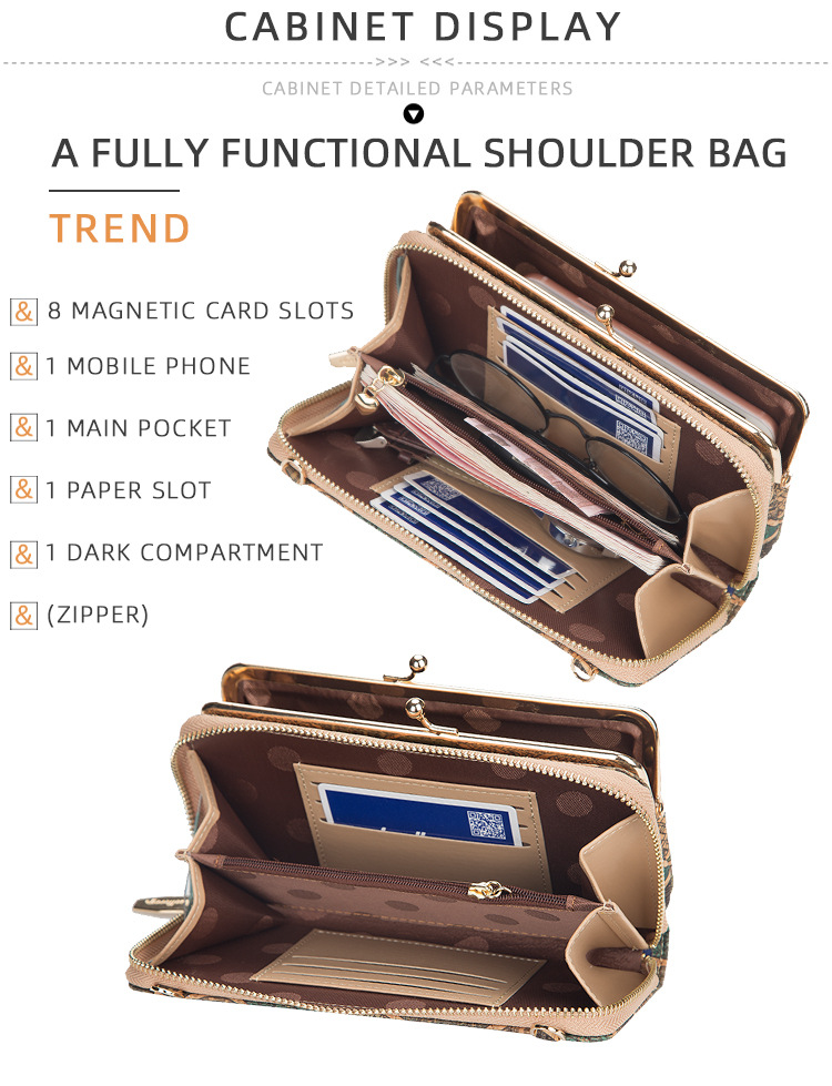 Borsa per cellulare piccola borsa quadrata a tracolla multifunzione in legno stampata da donna dal design creativo New Tide Fresh_voghion.com