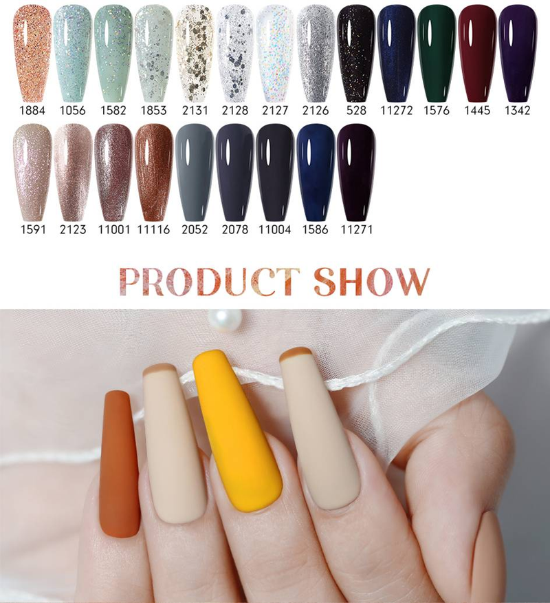 PARKSON 8-teiliges Gel-Nagellack-Set, Soak-Off-UV-LED, semipermanenter Gel-Lack-Set, Nailart, Maniküre, Basis- und Decklack, 12 ml_voghion.com