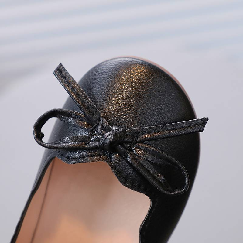 Prinzessinnenschuhe für kleine Mädchen, Frühling, Schwarz, Weiß, Fliege, süße flache Kinderschuhe, flach, matt, Pu-Leder, bequem, Kinderschuh, Größe 21–30_voghion.com