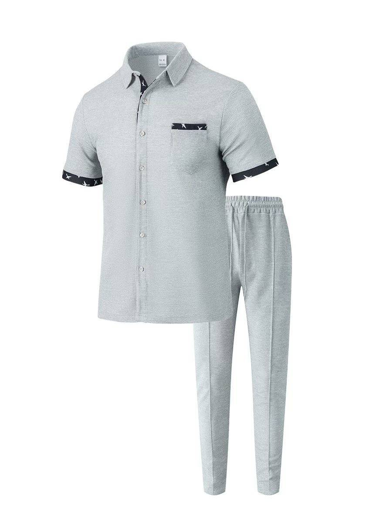 Summer Men's New Short-sleeved Trousers Two-piece Sports Fashion Leisure Suit_voghion.com
