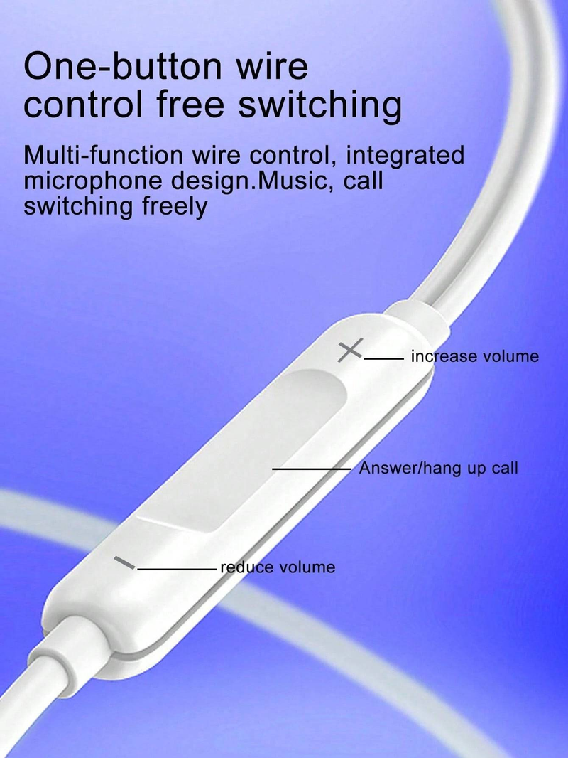 Wired In-Ear Headphones With Type-C Port, Deep Bass, High-Fidelity, Noise Cancellation, Compatible With Xiaomi, VIVO,_voghion.com