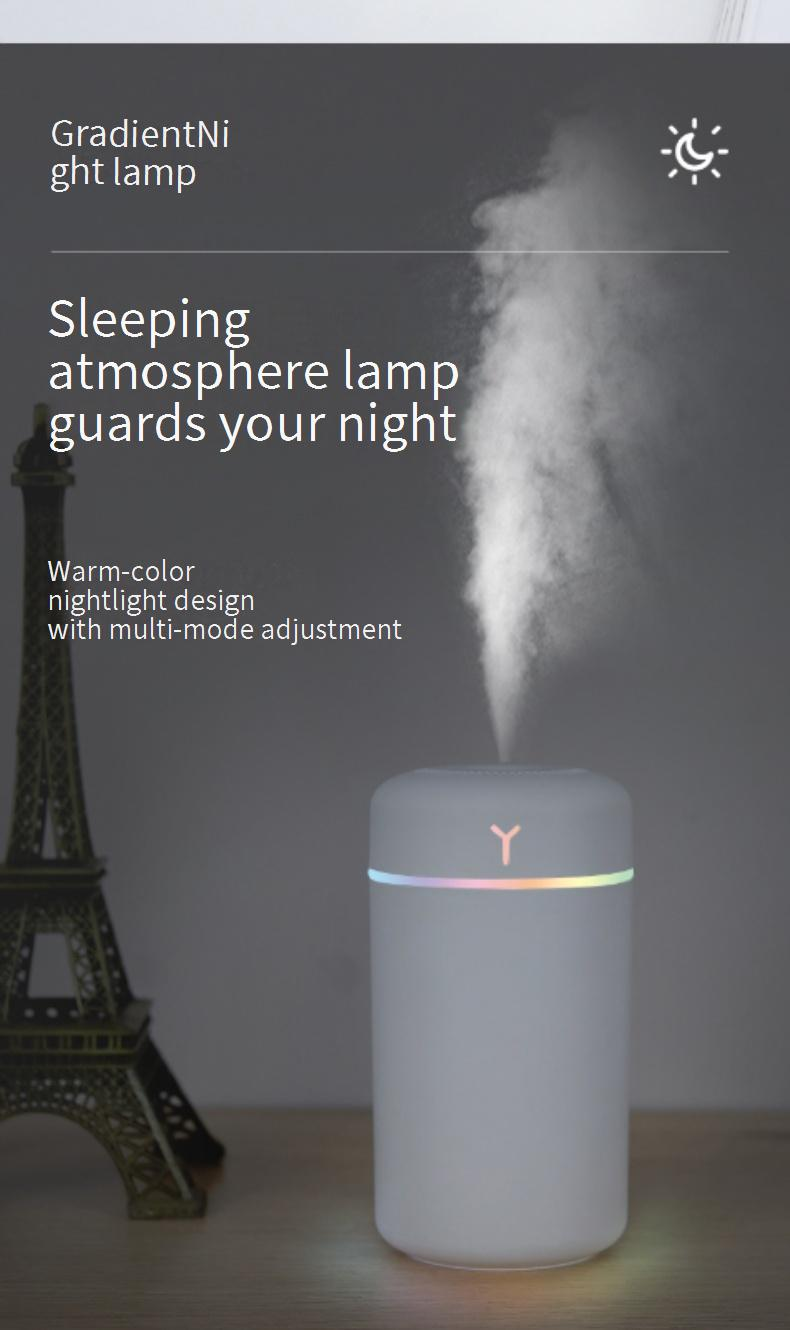 Mini USB Humidifier With Aromatherapy & Night Light For Home, Office, And Car – Compact & Quiet Air Moisturizer_voghion.com