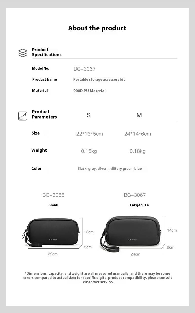 BANGE Charger Digital Accessories Functional Multi Layer Portable Leisure Travel Storage Bag_voghion.com