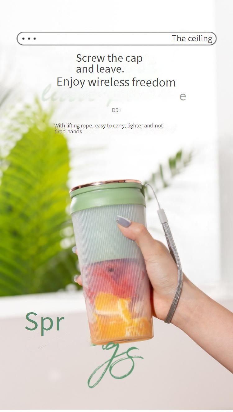 Portable Blender Juicer Cup, 400ml USB Rechargeable Smoothie Maker With 18000 RPM, 5 Blades, BPA-Free, For Home, Office, Gym_voghion.com