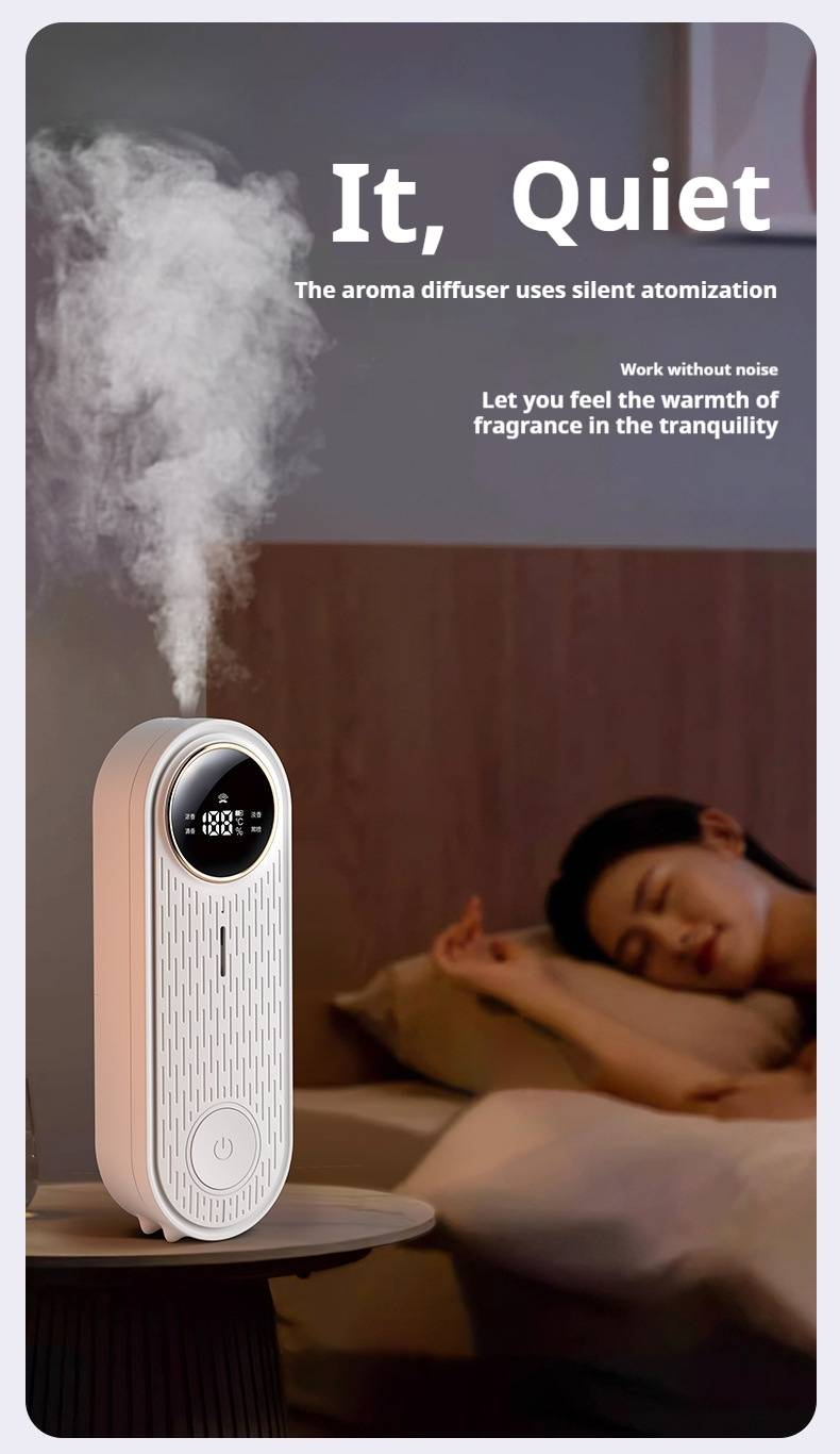 Diffuseur d'arômes intelligent - Désodorisant mural contrôlé par application pour la maison, la salle de bain et le bureau, autonomie de plus de 12 h, 1 000 mAh intégré, ultra silencieux (36 dB)_voghion.com