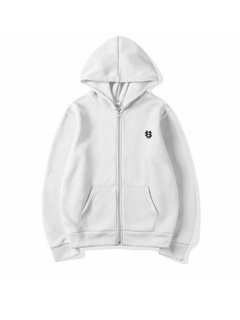 Sweat à capuche zippé unisexe imprimé années 2000 pour homme - Ensemble assorti streetwear rétro pour couple, sweat-shirt oversize doublé polaire avec broderie créative_voghion.com
