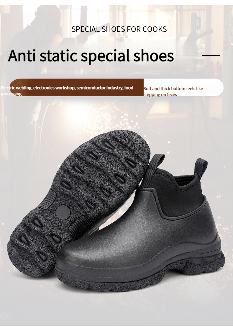 Nuove scarpe antinfortunistiche di media altezza, scarpe protettive, scarpe antiscivolo, scarpe da cuoco con puntale in acciaio._voghion.com