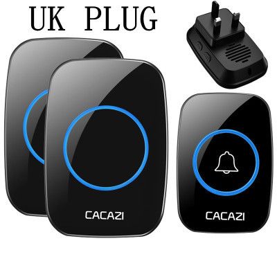 Wireless Doorbell Chime With Dual Receivers, Long Range 300m, 38 Melodies, Compatible With US/EU/UK Standards (White/Black)_voghion.com