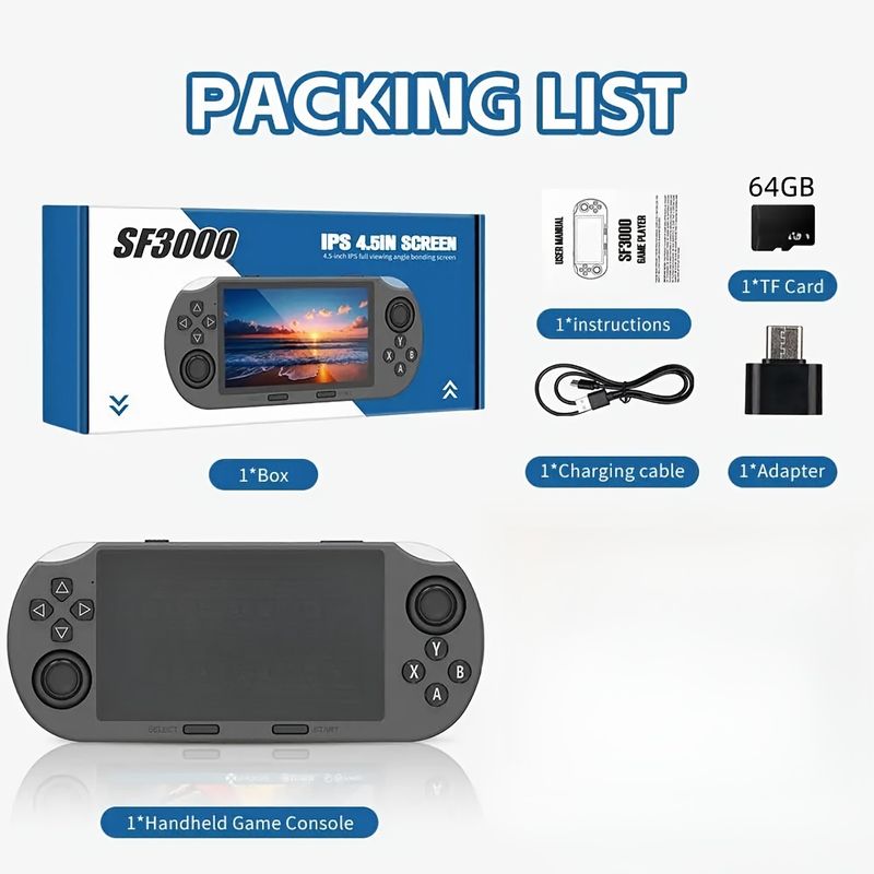 Draagbare handheld gameconsole met IPS-scherm Retro videogameconsole, geschikt als cadeau voor volwassenen_voghion.com