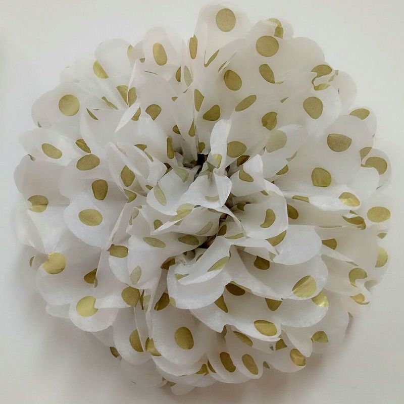 Gyllene pricktryck hantverk pappersblommaboll födelsedag jul nyår pappersblomma pappersboll grossist_voghion.com