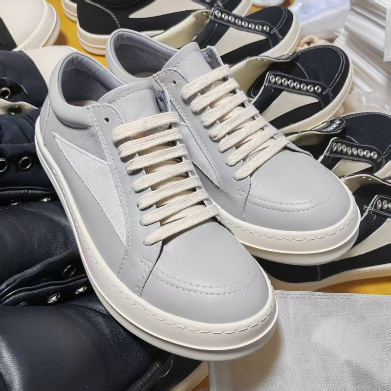New RO Low-Top Triangle Men's Thick Sole Height Increasing Simple Casual Women's Shoes Fashion Trend Versatile Couple_voghion.com