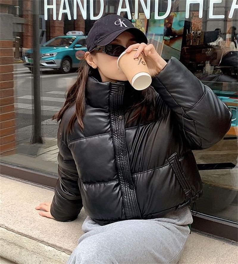 Korean Women Cotton Padded Jacket Winter Parkas 2024 Cropped Down Cotton Oversize Jacket Puffer Snow Coats Waterproof Outerwear_voghion.com
