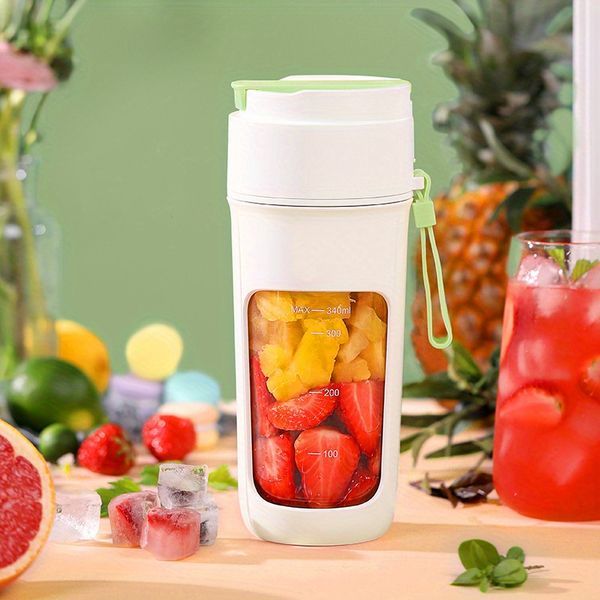 Portable Wireless Blender With The Straw; USB Travel Juice Cup Baby Food Mixing Juicer Machince With Updated 8 Blades 3000mAh Rechargeable Battery_voghion.com