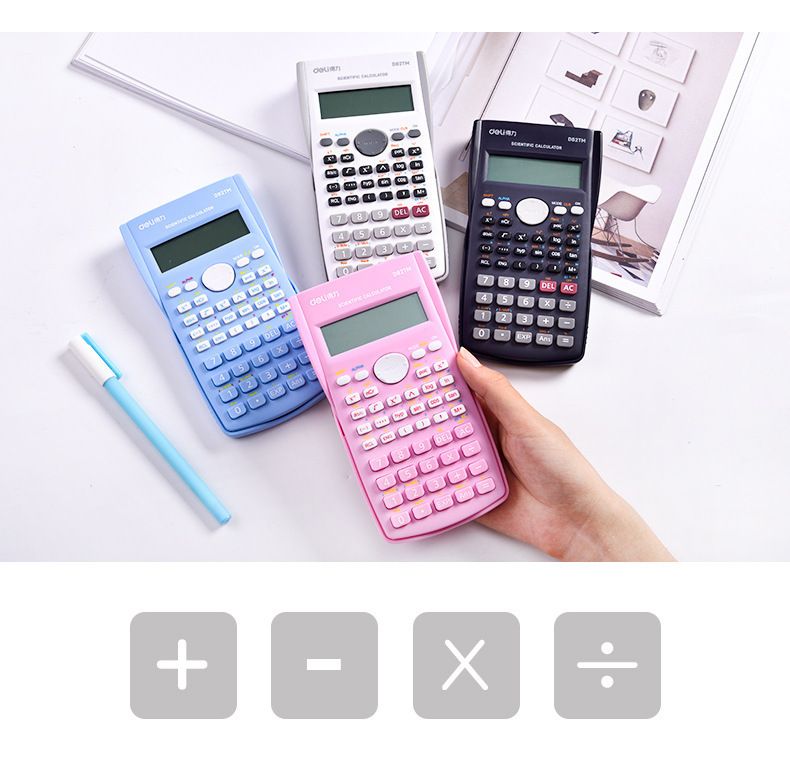 12-Digit Scientific Calculator D82MS - Multi-Function Calculator For School, College, Exams & Office (Blue/White/Pink/Light Blue)_voghion.com