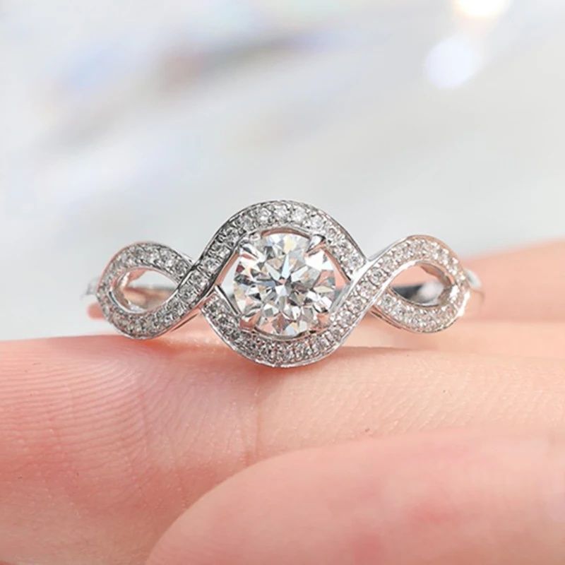 2025 New Arrivals CAOSHI Unique Twist Design Rings for Women Sier Color Dazzling Cubic Zirconia Wedding Engagement Accessories Statement_voghion.com