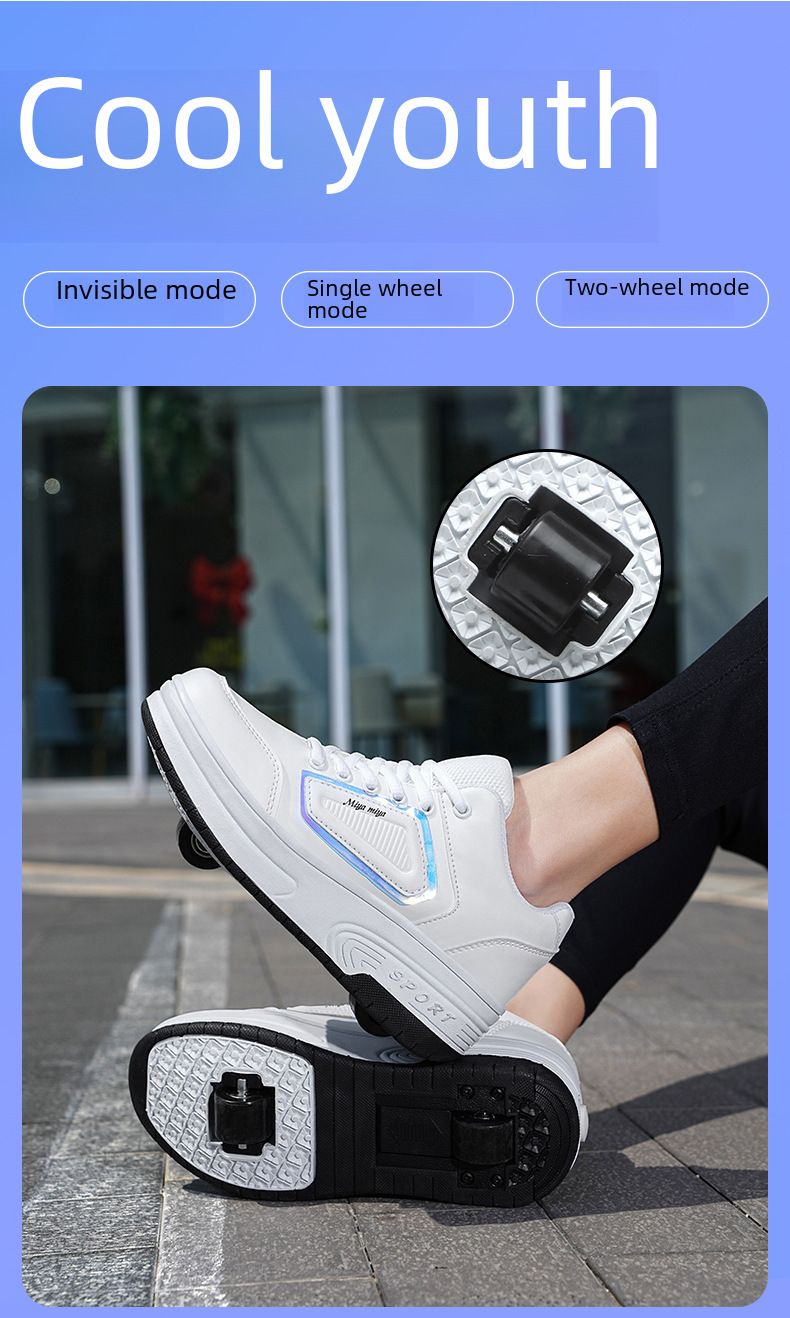 Neu Zweirädrige Flash-Schuhe Jungen Mädchen Rollschuhe Erwachsene Speed Skating Sneakers Abnehmbare Kinder_voghion.com