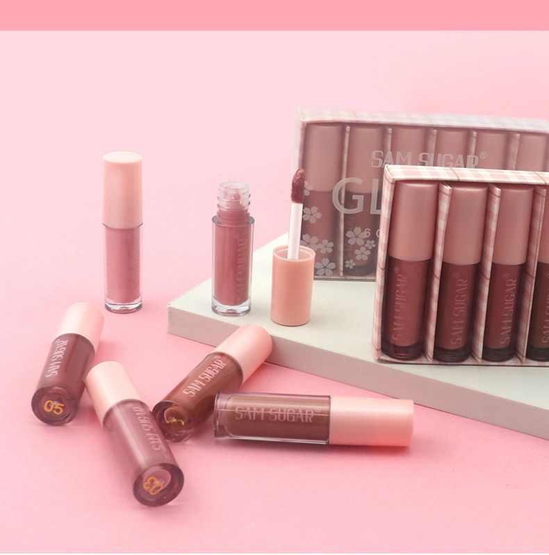 6 farben Lip Gloss Set Box Matte Samt Textur Langlebig_voghion.com