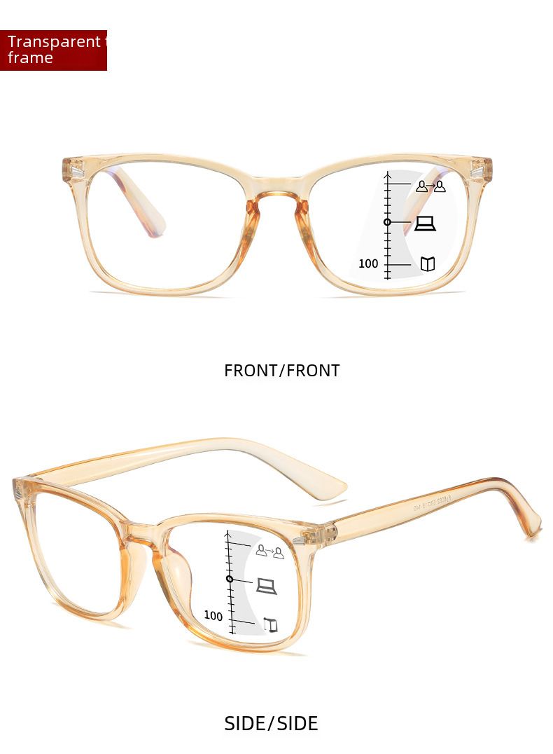 Nuovi occhiali da lettura progressivi multi-focus anti-luce blu con zoom automatico, funzione doppia luce da lontano e da vicino, presbiopia uomo e donna_voghion.com