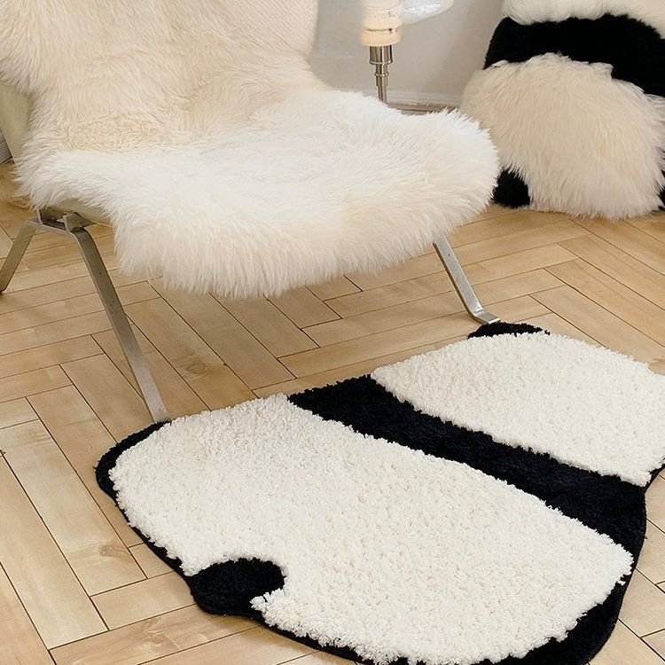 Verdickter, rutschfester Nachttischteppich mit Panda-Muster für das Schlafzimmer_voghion.com