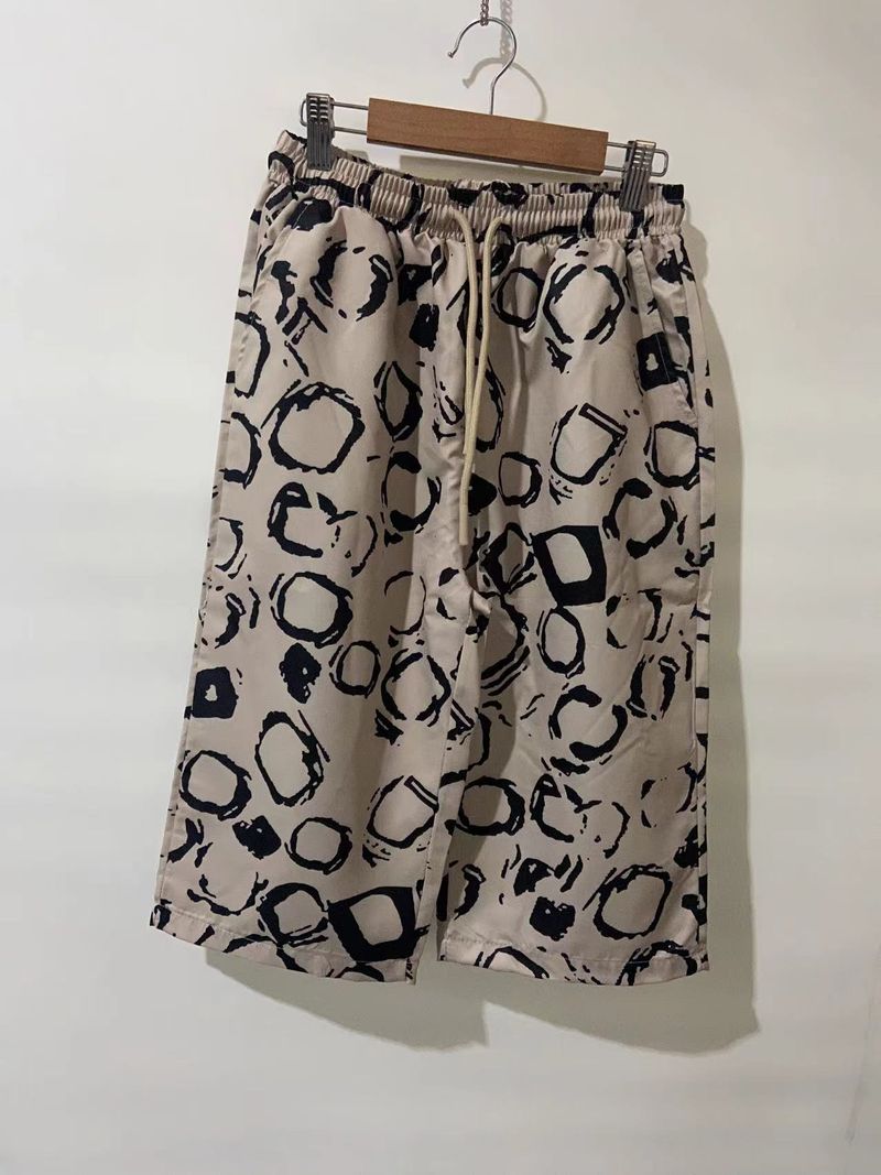 Women's cotton and linen pocket elastic casual pants women's pants quarter pants_voghion.com