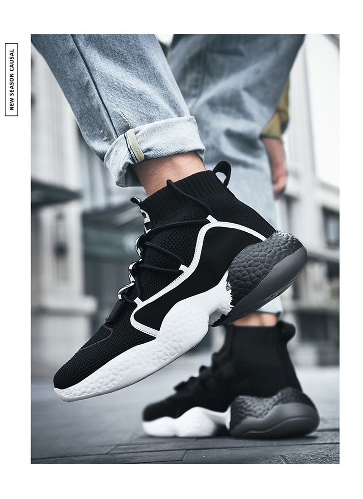 2024. aasta sügis-talve uued spordi- ja vabaaja moe Korea väljaanne isikupärastatud sokk-suu meeste jooksujalatsid_voghion.com