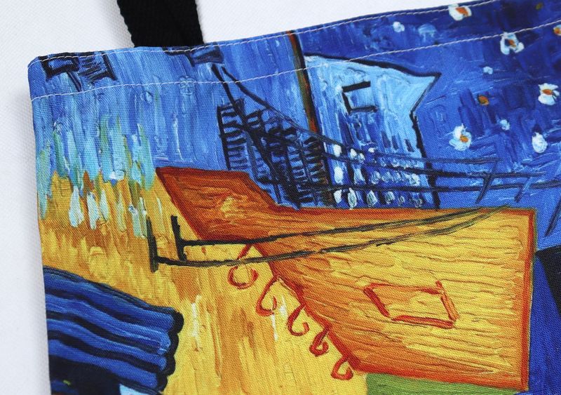 Damestassen Sterrenhemel Olieverfschilderij Tote Bag Dames Canvas Tas Strandtas_voghion.com