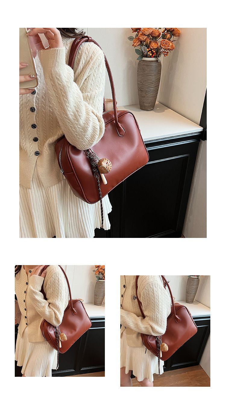 Women's Bags Niche Underarm Bag Women's Autumn And Winter New Retro Commuter Tote Bag Boston Small Square Bag_voghion.com