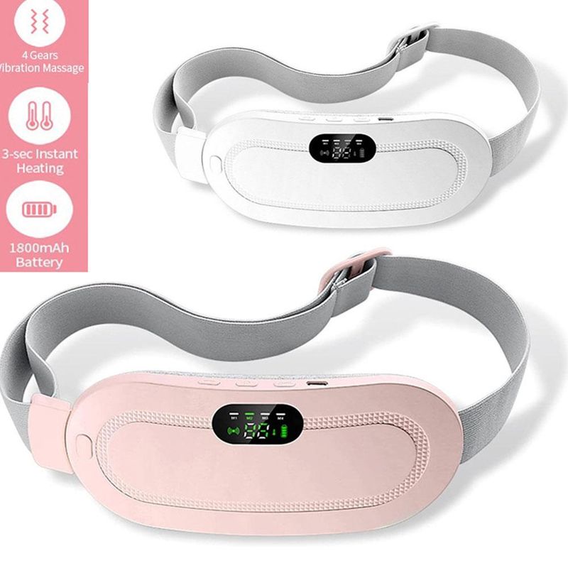 Cintura riscaldante uterina mestruale USB per donne, sollievo dal dolore alla pancia, cuscinetto riscaldante elettrico a 5 marce, vibrazione, addome, massaggiatore per la vita_voghion.com
