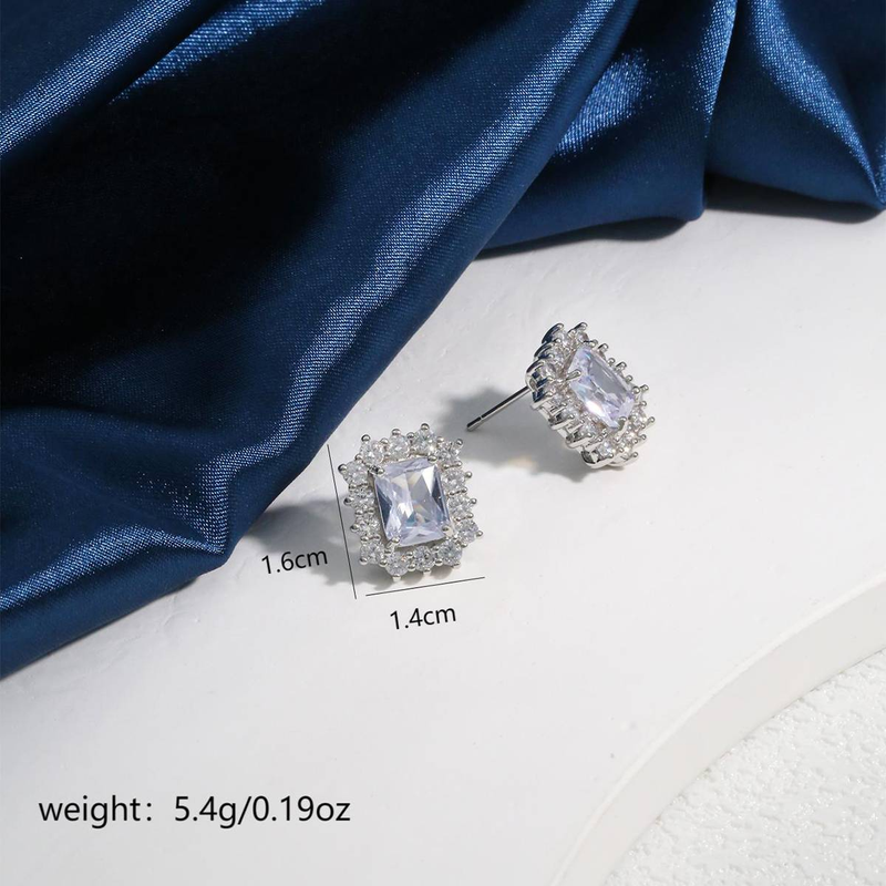 Elegant and wealthy women's earrings, geometric square, romantic and fashionable with temperament, exquisite earrings, shiny and high-end earrings_voghion.com