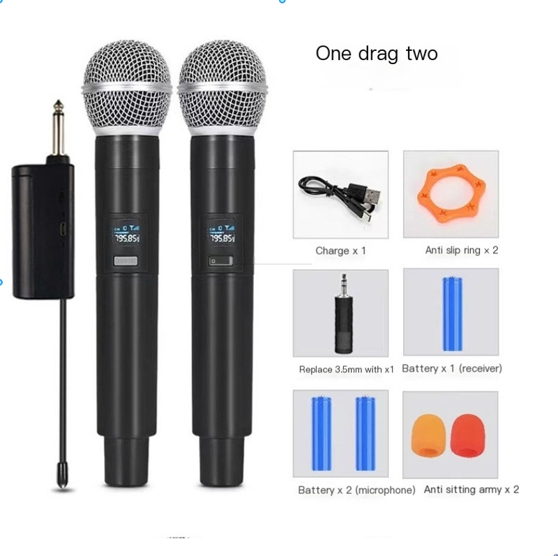 Christmas handheld wireless microphone, U-band trailer, outdoor live streaming equipment, home karaoke sound system, stage universal microphone_voghion.com