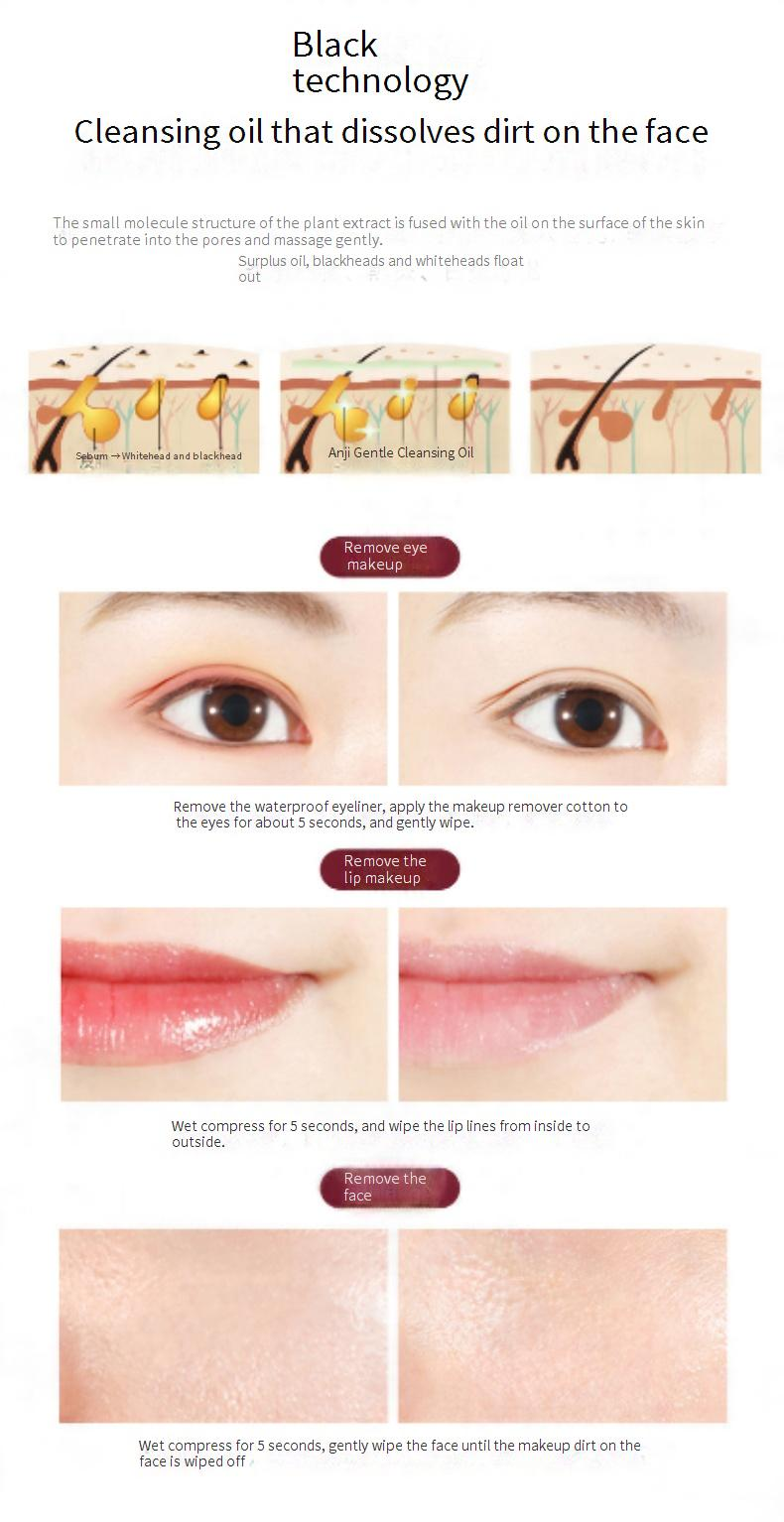 Gesichtspeelings und -polituren Sanftes Reinigungsöl ohne Reizung und spendet Feuchtigkeit Tiefenreinigendes Make-up-Entferneröl auf Pflanzenbasis _voghion.com