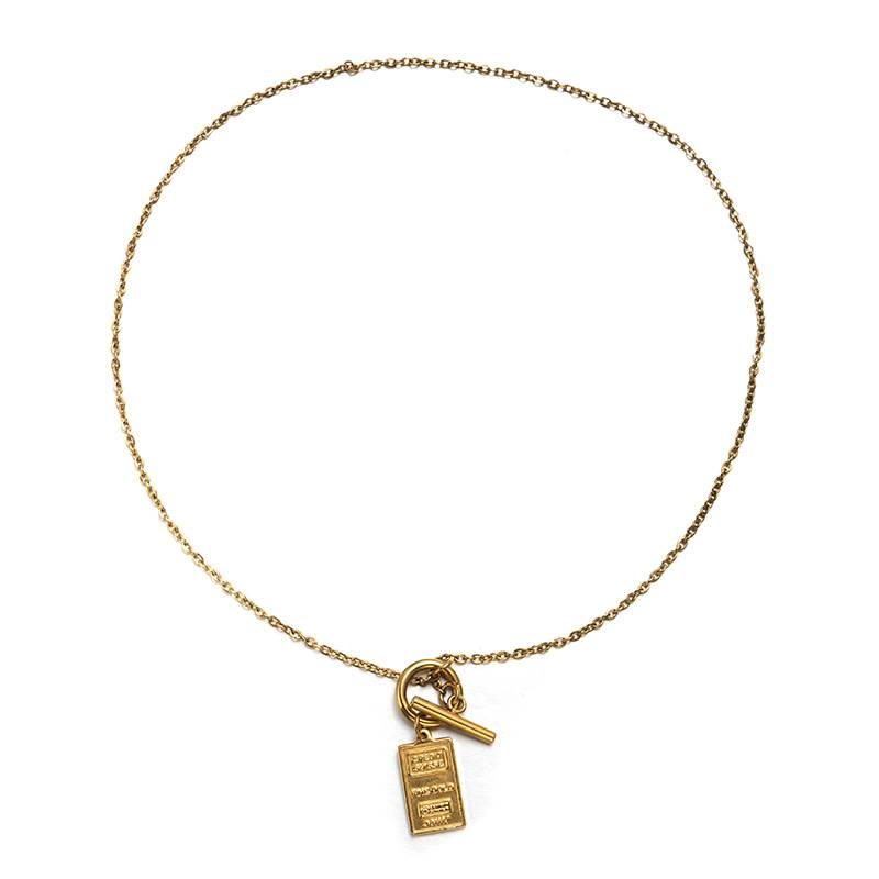 Collier avec pendentif carré et rond en laiton plaqué or, style rétro, exquis, pour femme, collier avec tête humaine, tendance et polyvalente_voghion.com
