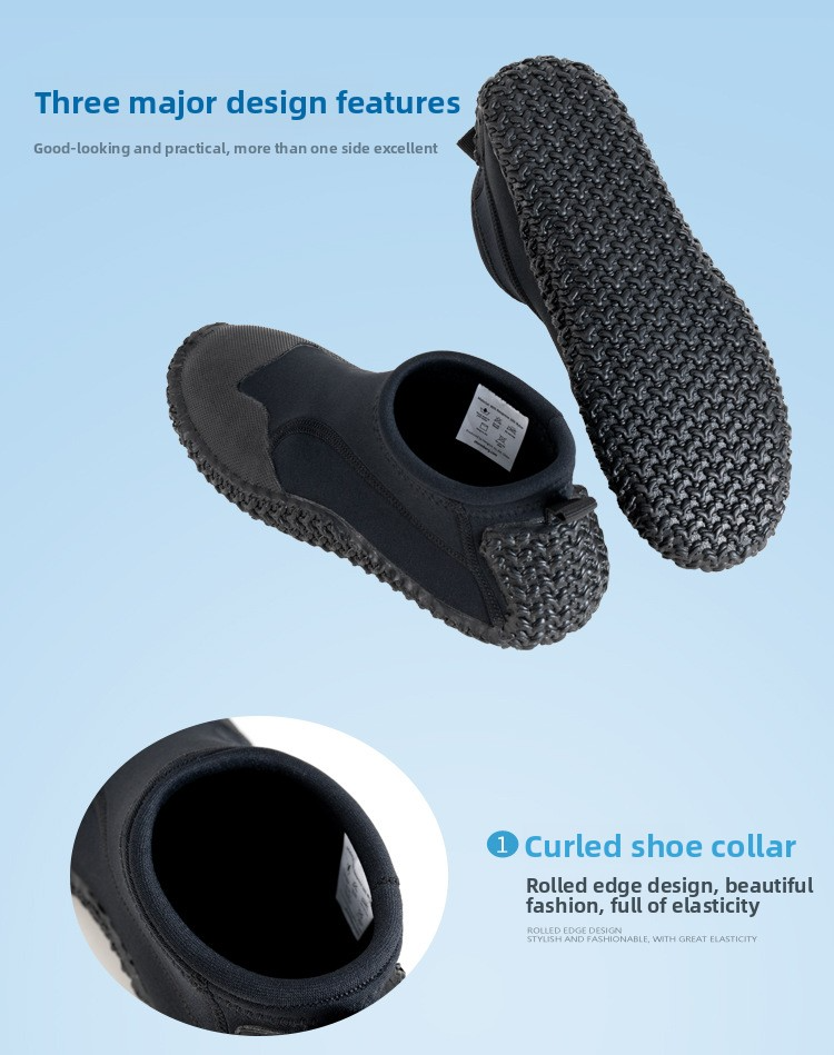 Scarpe da acqua basse in neoprene da 3 mm – Stivali da nuoto antiscivolo per snorkeling, trekking fluviale e sport da spiaggia (unisex, taglie 37-48, nero)_voghion.com