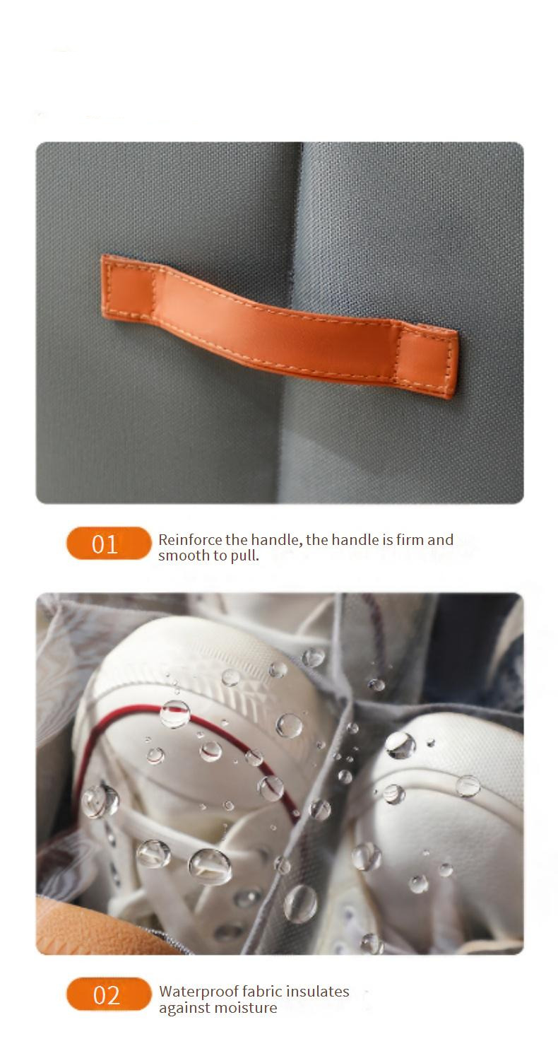 Boîte à chaussures pliable en tissu avec couvercle transparent – Organiseur respirant à compartiments multiples pour chaussures et accessoires (43 × 32 × 30 cm, lavable, empilable)_voghion.com