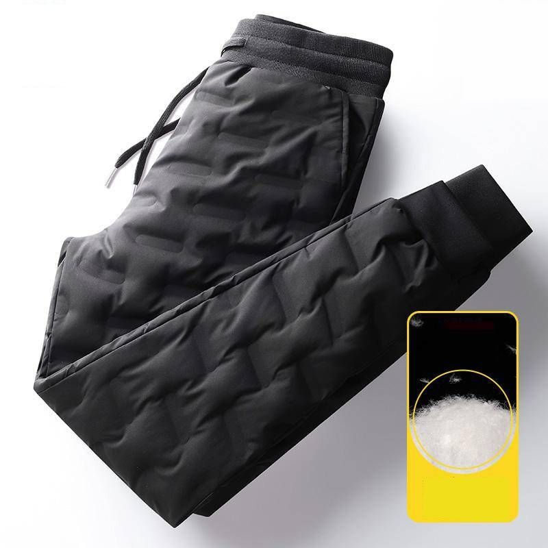 Herrenbekleidung Winter Warme Daunenhose - Winddichte Outdoor-Wanderhose mit Entendaunenfüllung, lässiger Straight-Leg-Stil für Stadt und Berge_voghion.com
