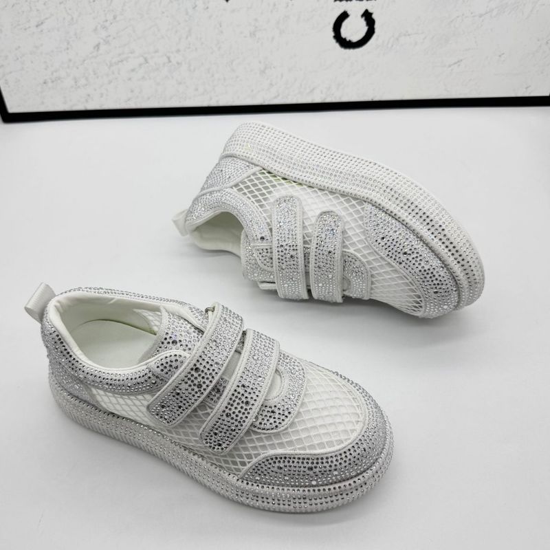 Plateau-Sneaker mit Strasssteinen – Atmungsaktive Mesh-Sommerschuhe mit runder Zehenpartie, leicht und bequem, modisches Slip-On-Design_voghion.com