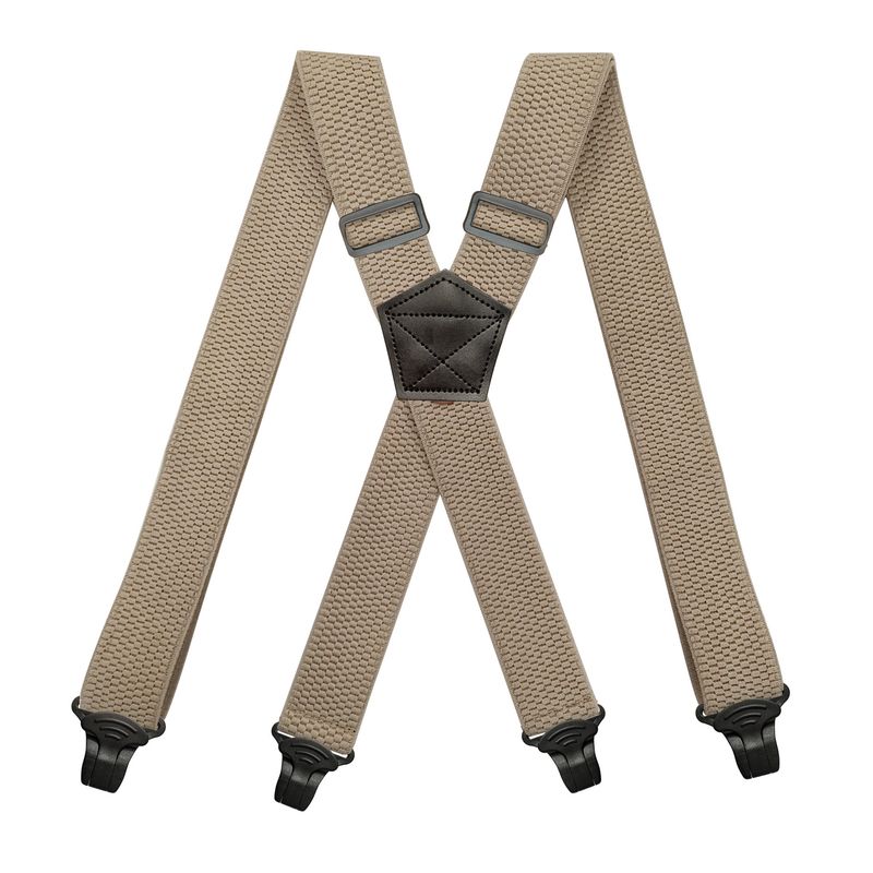 VOOTHOST Heavy Duty Suspenders For Men Work Outdoor 3.8cm/1.5inch Y-back 3 Plastic Clips Adjustable Elastic Trouser Braces Strap Belt VB225_voghion.com