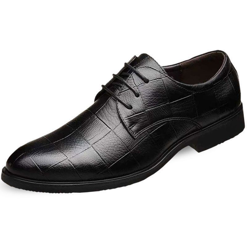 Frühlings-Business-Formal-Leder-Casual-Arbeits-Atmungsaktive Herren-Bräutigam-Schuhe im britischen Stil mit weicher Sohle_voghion.com