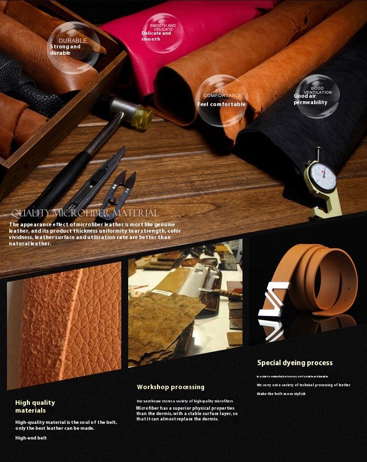 2024 New Popular Belt Men's Board Buckle Belt Classic Letter Smooth Buckle Belt Style Versatile Style_voghion.com