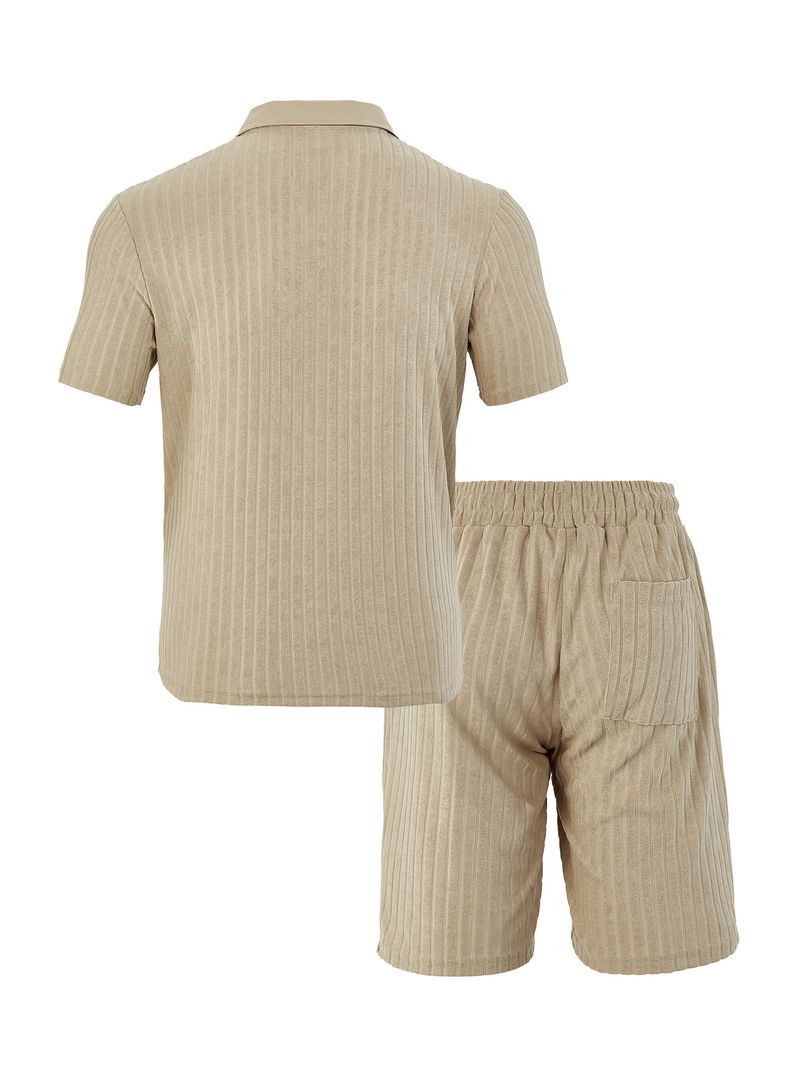 Ensemble de sport décontracté pour homme, nouvelle collection été, respirant, grande serviette droite, tissu jacquard, col rond_voghion.com